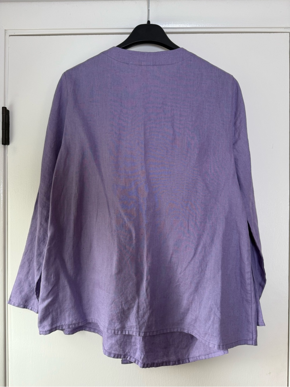 Lintico 100% Linen Wrap Front Top Jacket Cross Over Lagenlook Lavender Purple XL - Picture 10 of 10